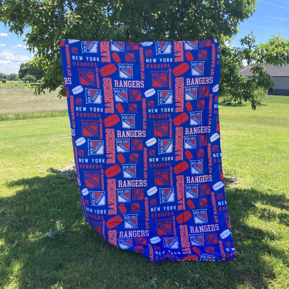 New York Rangers Hockey Comforter Set NEW Twin Blue‎ NHL 5 Piece Logo Print